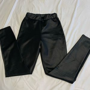 PrettyLittleThing Black Pleather Pants